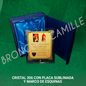 Cristal 306 con Placa Sublimada y Marco de Esquinas