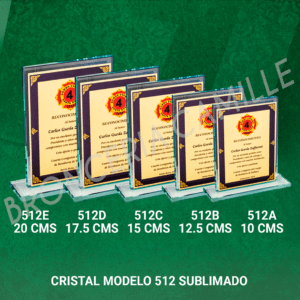 CRISTAL 512 CON PLACA SUBLIMADA