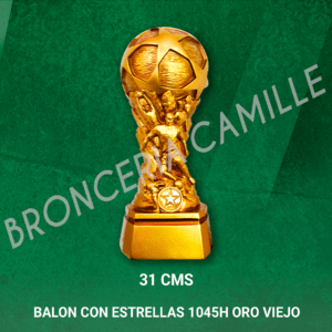 TROFEO COPA BALON CON ESTRELLAS - 1045H ORO VIEJO