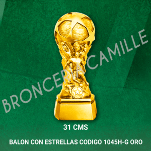 TROFEO COPA BALON CON ESTRELLAS CODIGO 1045H-G ORO