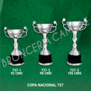 Copa Plateada Nacional sin tapa, con Orejas Desde 92cms Hasta 105cms