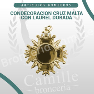 CONDECORACION CRUZ MALTA CON LAUREL DORADA
