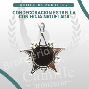 CONDECORACION ESTRELLA CON HOJA NIQUELADA