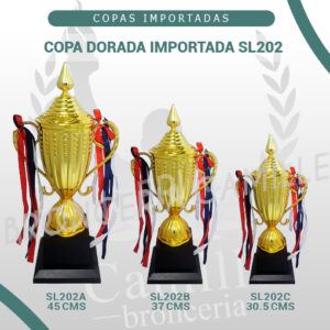 COPA DORADA IMPORTADA SL202<br> Desde 30.5cms Hasta 45cms