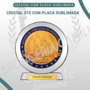 CRISTAL 315 CON PLACA SUBLIMADA