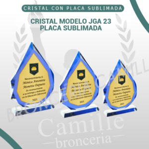 CRISTAL MODELO JGA 23 PLACA SUBLIMADA