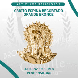 CRISTO ESPINA RECORTADO GRANDE BRONCE
