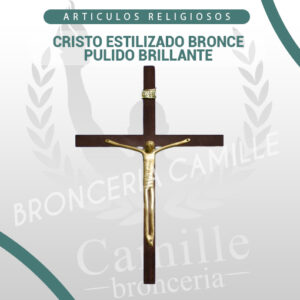 CRISTO ESTILIZADO BRONCE PULIDO BRILLANTE
