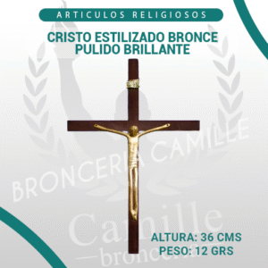CRISTO ESTILIZADO BRONCE PULIDO BRILLANTE