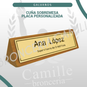 CUÑA SOBREMESA PLACA PERSONALIZADA