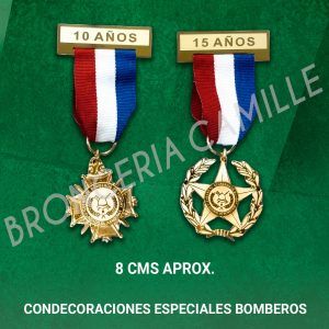 Condecoraciones especiales bomberos