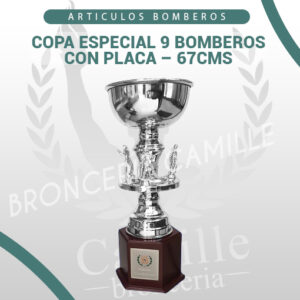 Copa Especial 9 Bomberos con Placa - 67cms