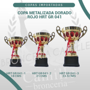 Copa metalizada Dorado Rojo HRT GR 041 Desde 18cms Hasta 23.5cms