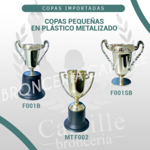Copas pequeñas en plástico metalizado