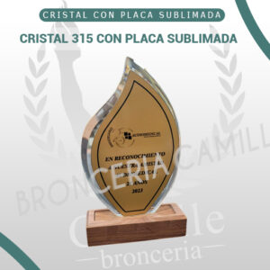 Cristal Flama Con Placa Sublimada