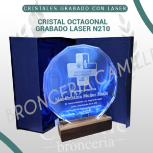 Cristal Octagonal Grabado laser N210