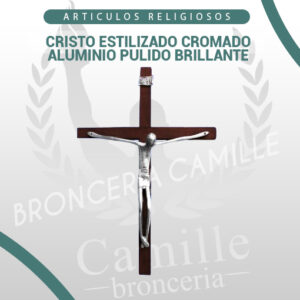 Cristo estilizado cromado aluminio pulido brillante
