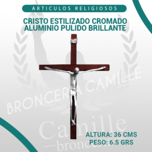 Cristo estilizado cromado aluminio pulido brillante