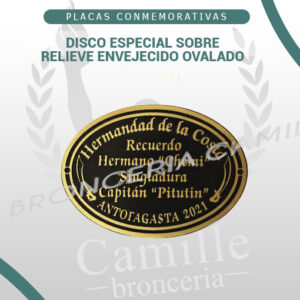 DISCO ESPECIAL SOBRE RELIEVE ENVEJECIDO OVALADO