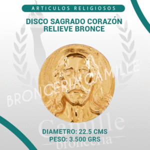 DISCO SAGRADO CORAZÓN RELIEVE BRONCE