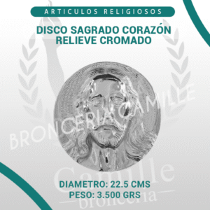 DISCO SAGRADO CORAZÓN RELIEVE CROMADO