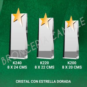 Cristal con Estrella Dorada