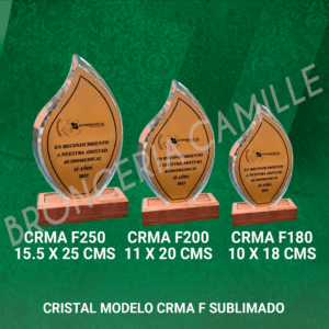 Cristal Flama Con Placa Sublimada