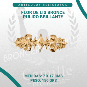 Flor de lis bronce pulido brillante