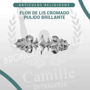 Flor de lis cromado pulido brillante