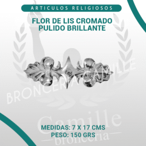 Flor de lis cromado pulido brillante