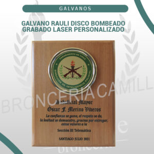 GALVANO RAULI DISCO BOMBEADO GRABADO LASER PERSONALIZADO