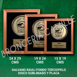 GALVANO RAULI FONDO TERCIOPELO DISCO SUBLIMADO Y PLACA