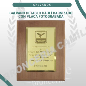 GALVANO RETABLO RAULÍ BARNIZADO CON PLACA FOTOGRABADA