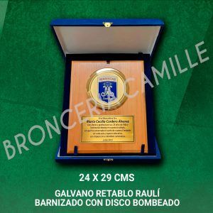 GALVANO RETABLO RAULÍ BARNIZADO CON DISCO BOMBEADO