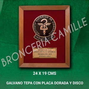GALVANO TEPA CON PLACA DORADA Y DISCO
