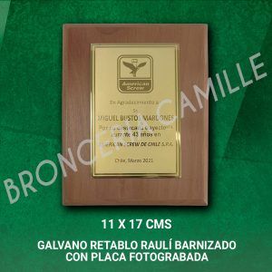 GALVANO RETABLO RAULÍ BARNIZADO CON PLACA FOTOGRABADA