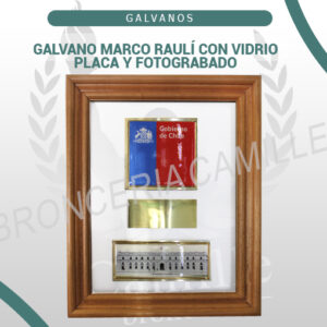 Galvano marco raulí con vidrio PLACA Y FOTOGRABADO