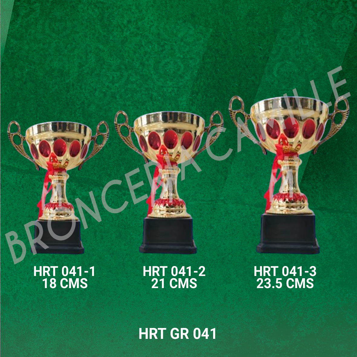 Copa metalizada Dorado Rojo HRT GR 041 Desde 18cms Hasta 23.5cms