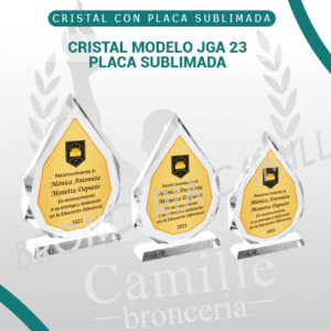 CRISTAL MODELO JGA 23 PLACA SUBLIMADA
