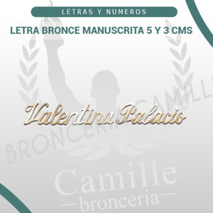 LETRA BRONCE MANUSCRITA 5 Y 3 CMS