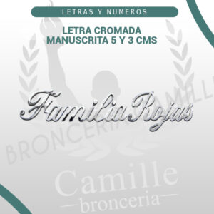 LETRA CROMADA MANUSCRITA 5 Y 3 CMS