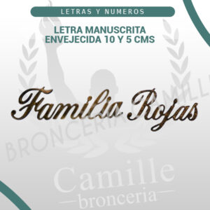 LETRA MANUSCRITA ENVEJECIDA 10 Y 5 CMS