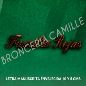 LETRA MANUSCRITA ENVEJECIDA 10 Y 5 CMS