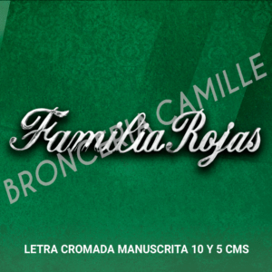 LETRA CROMADA MANUSCRITA 10 Y 5 CMS