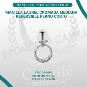 MANILLA LAUREL CROMADA MEDIANA REVERSIBLE PERNO CORTO