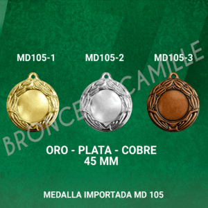 MEDALLA IMPORTADA MD105 4.5cms ø
