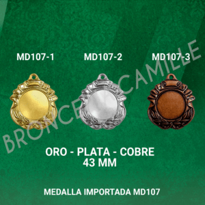 MEDALLA IMPORTADA MD107 4.3 cms ø