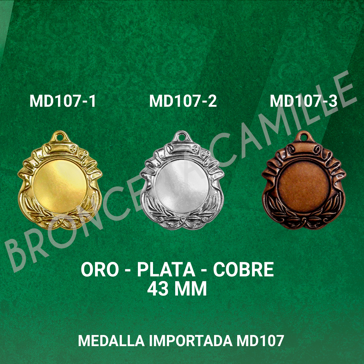 MEDALLA IMPORTADA MD107 4.3 cms ø