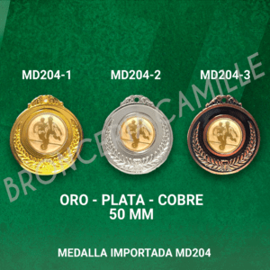 MEDALLAS CON LOGOS DEPORTIVOS MD204 5cms ø