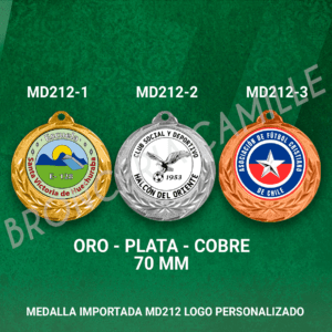 MEDALLA IMPORTADA MD212 LOGO PERSONALIZADO 7cms ø